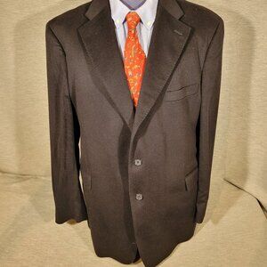 Men's Navy Blue 100% Cashmere Blazer by Arnold Brant, Size 48R